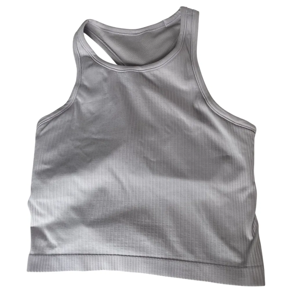 Lululemon Size 8 Light Purple Lavender Ribbed Racerback Tank Top Ebb To Street - Image 2