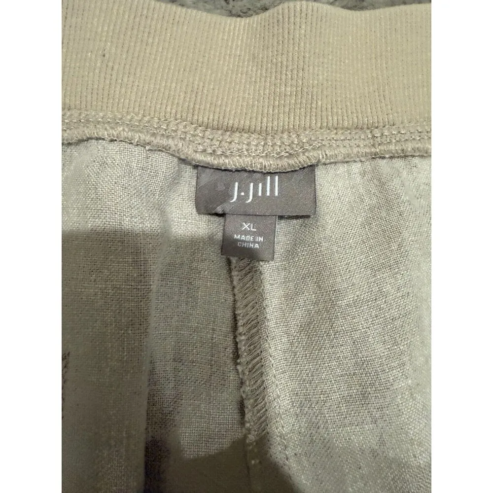 J. Jill Women's Linen Pants XL Beige Elastic Waist Casual Wide Leg Cropped Relax - Image 5