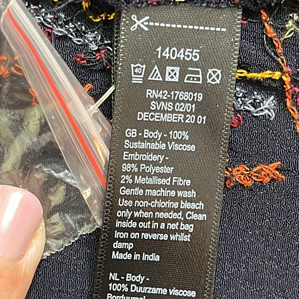 Monsoon Embroidered tunic dress in lenzing ecovero blue, size small - Image 9