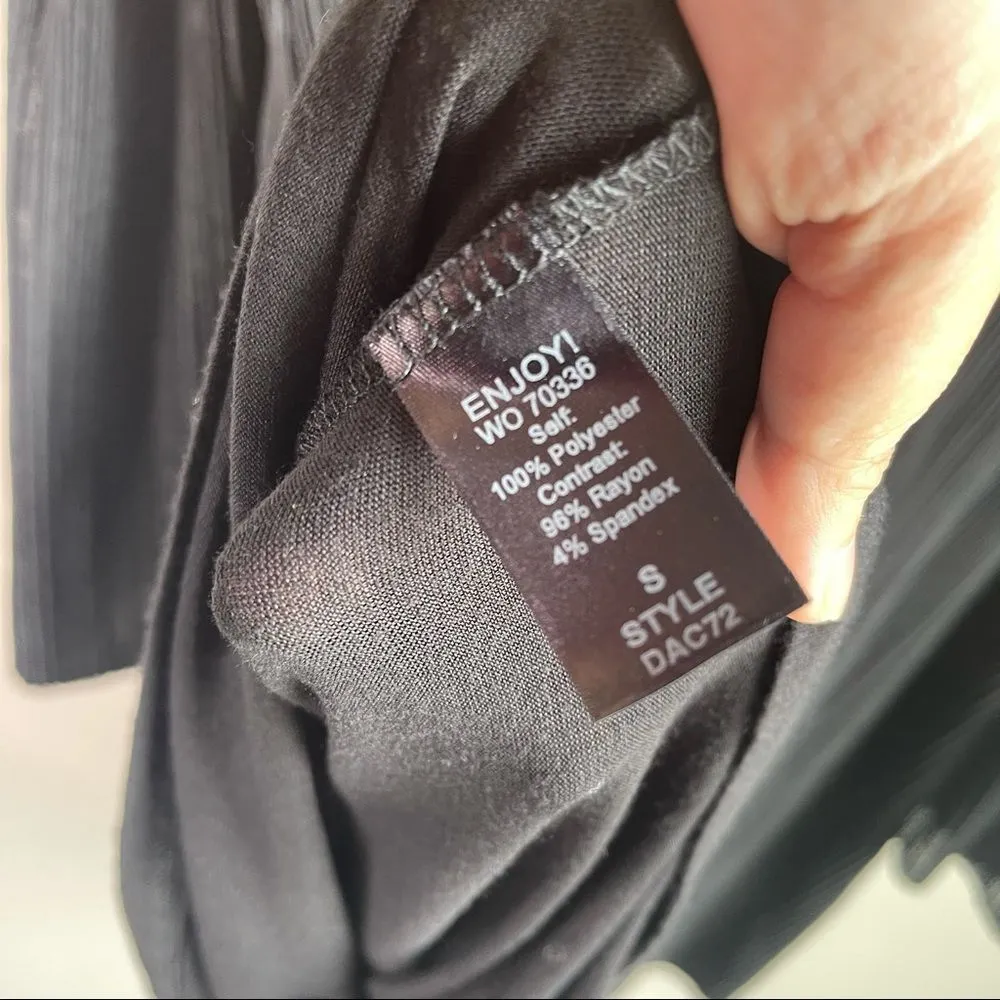 Michael Stars pleated black‎ bell slv shift dress - Image 10