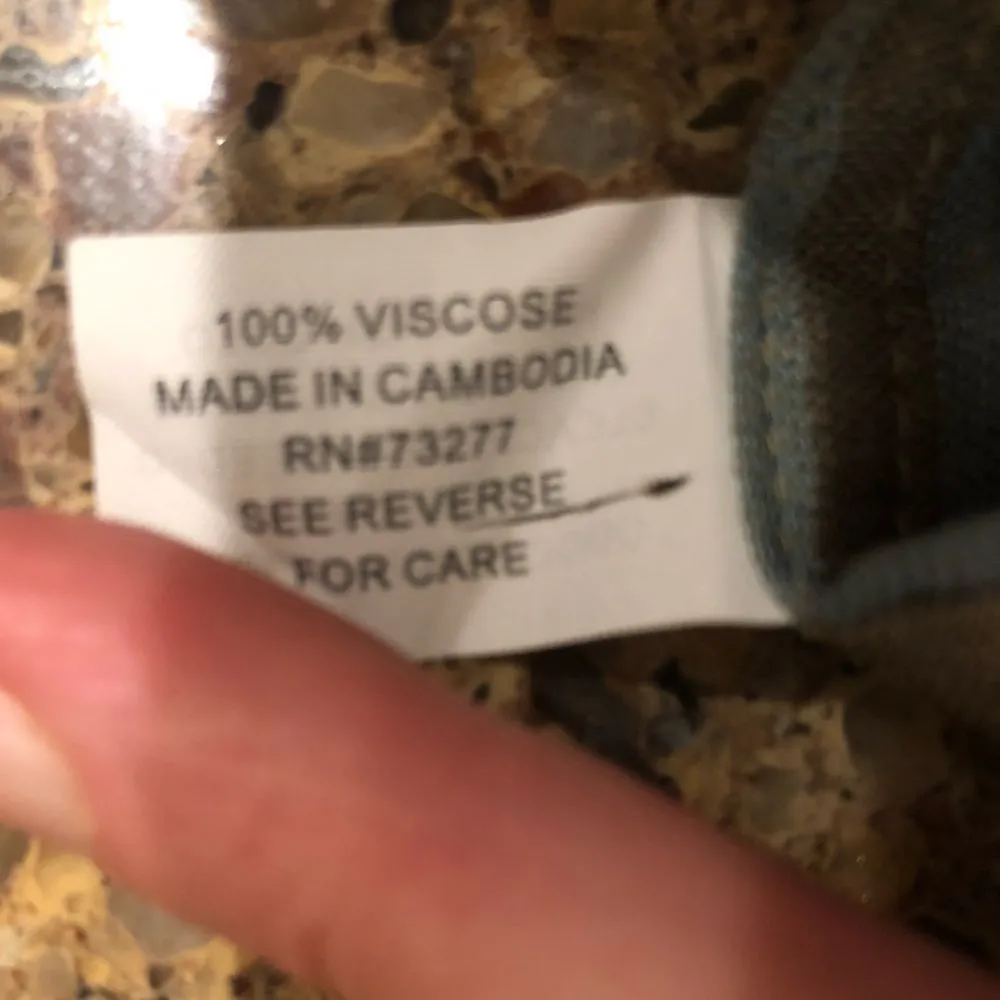 Infinity scarf neutral khaki and blue made in Cambodia Green - Image 4