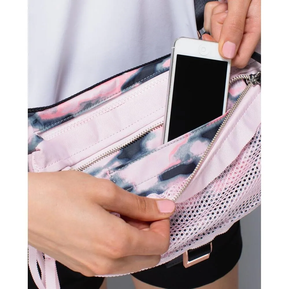 Lululemon Go Lightly Bag Black Gray Pink Camo Adjustable Crossbody Bag Size OS - Image 5