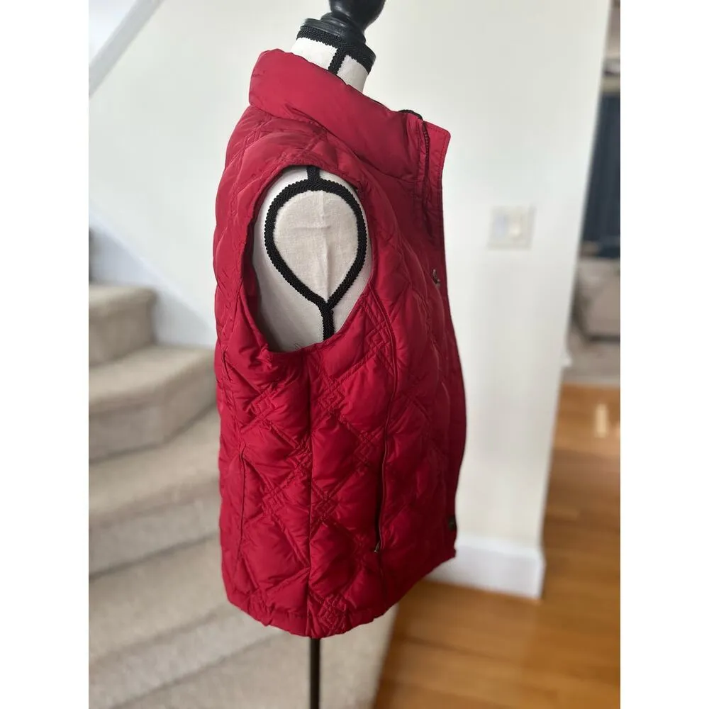 Eddie Bauer Quilted Red Down Fill Vest - Image 3