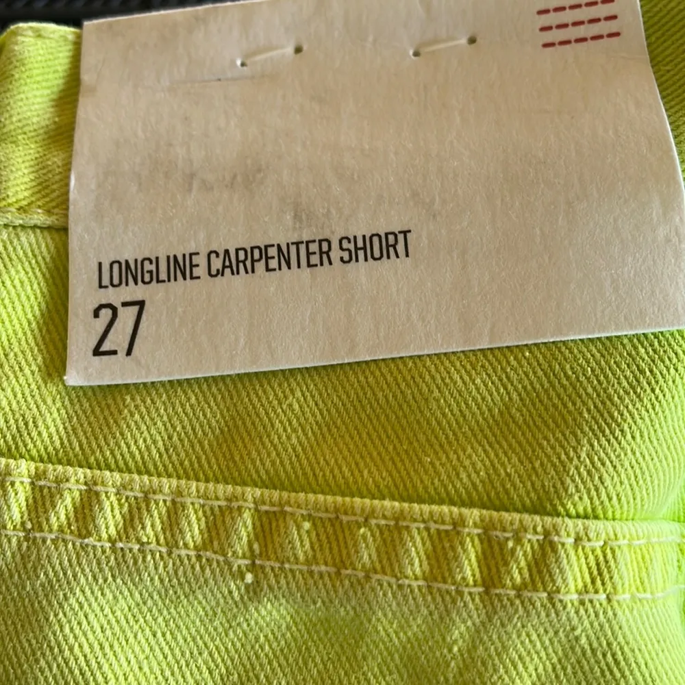 NWT Urban Outfitters Longline Denim Carpenter Shorts/Green - Image 6