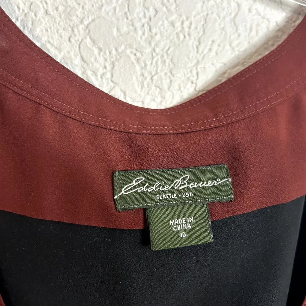 Eddie Bauer Sport Dress Womens Size 10 Quick Dry Navy Maroon Outdoor - Image 2