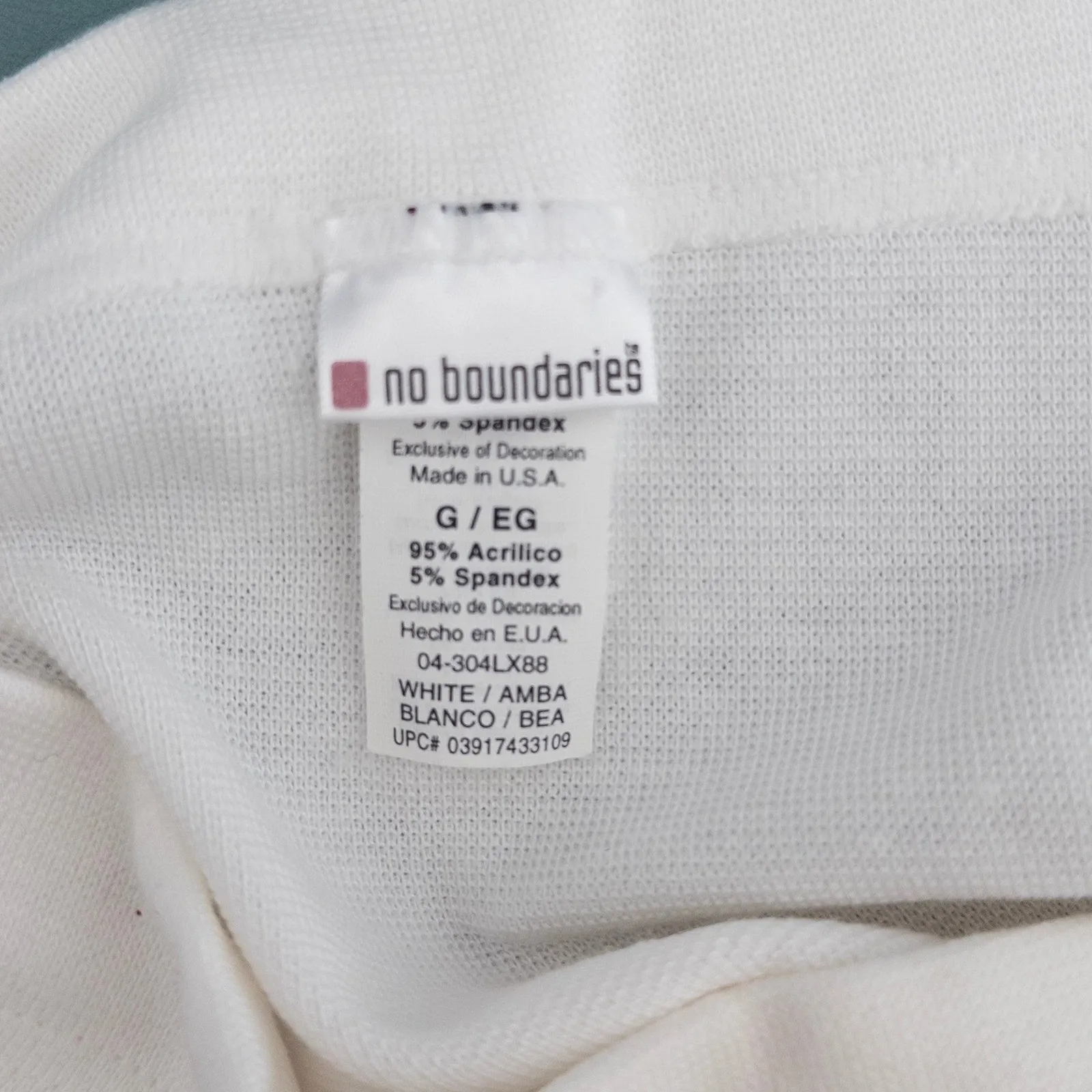 Y2K No Boundaries Womens Tube Top Size L/XL White‎ Americana Graphic USA - Image 5