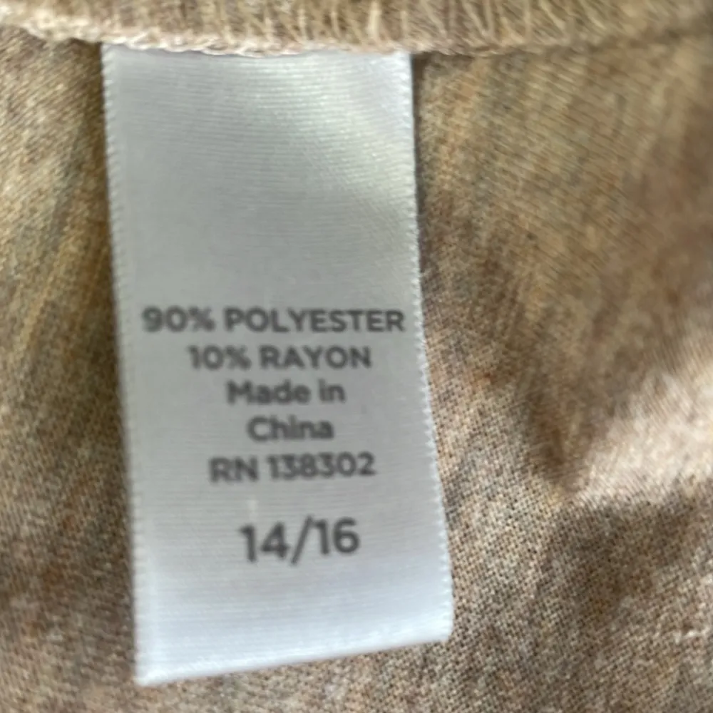 Avenue Floral Print Heathered Tan Top Size 14 - Image 6