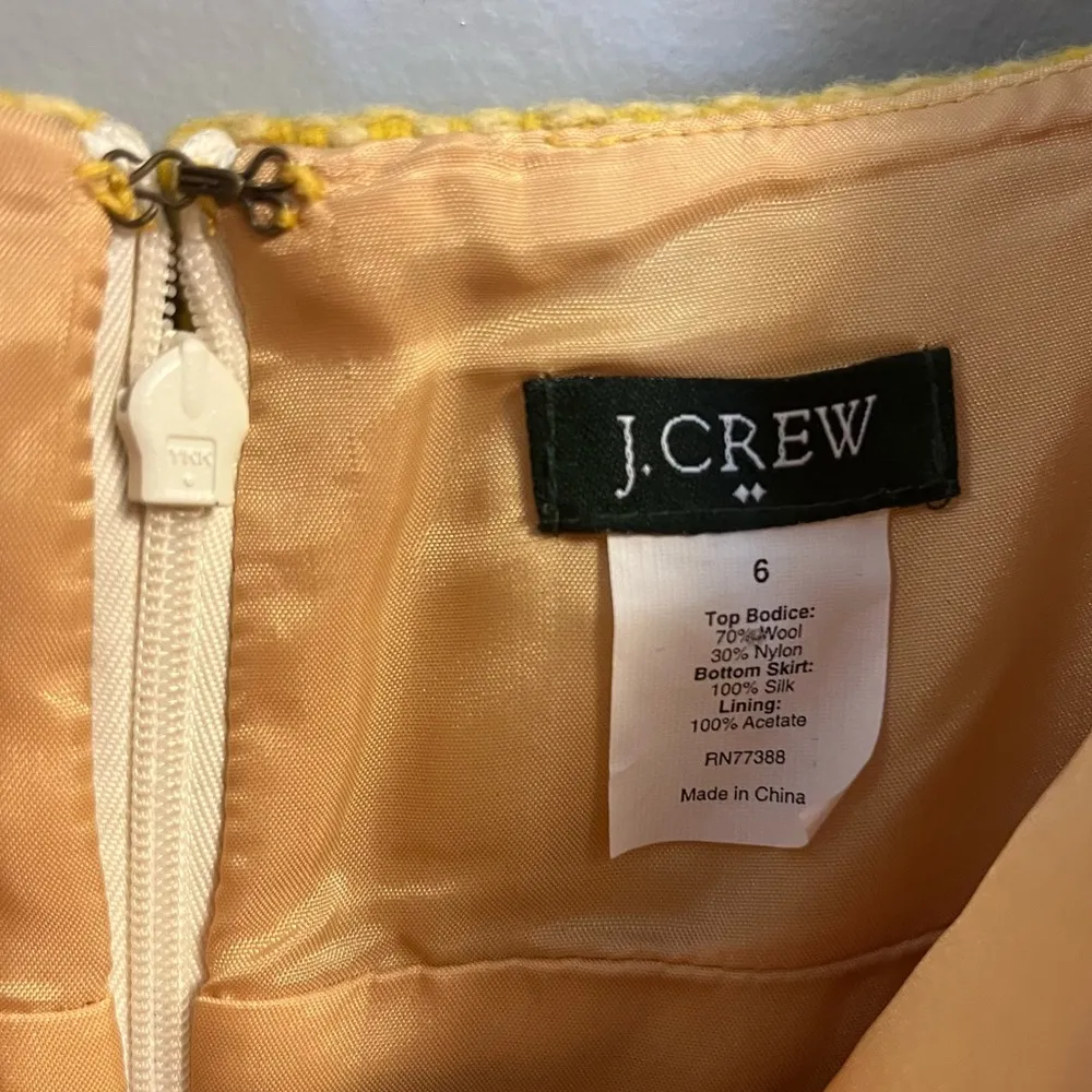 Vintage J. Crew Factory Dress Yellow Top w/ Black & White Chiffon Skirt Sz 6 EUC - Image 4