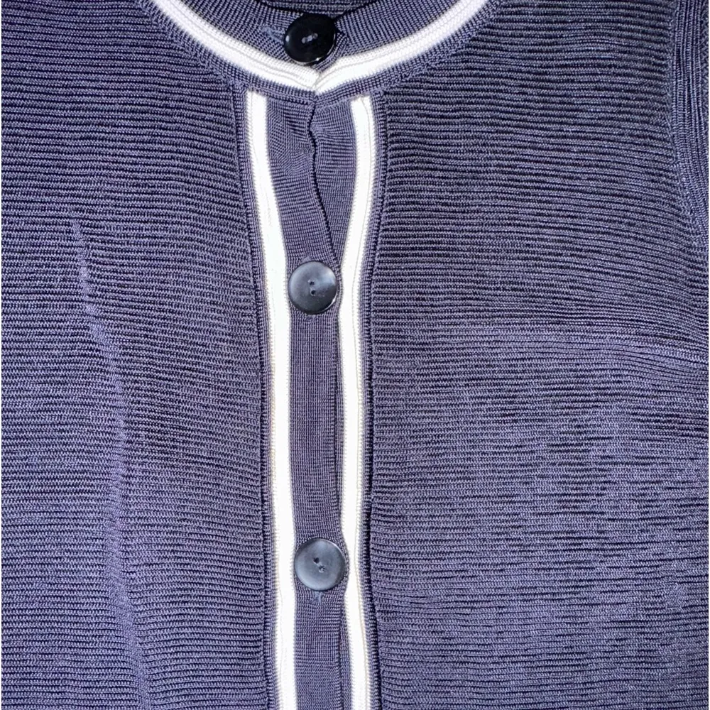 Jones New York Navy Blue Cardigan Blazer Top Size Large - Image 3