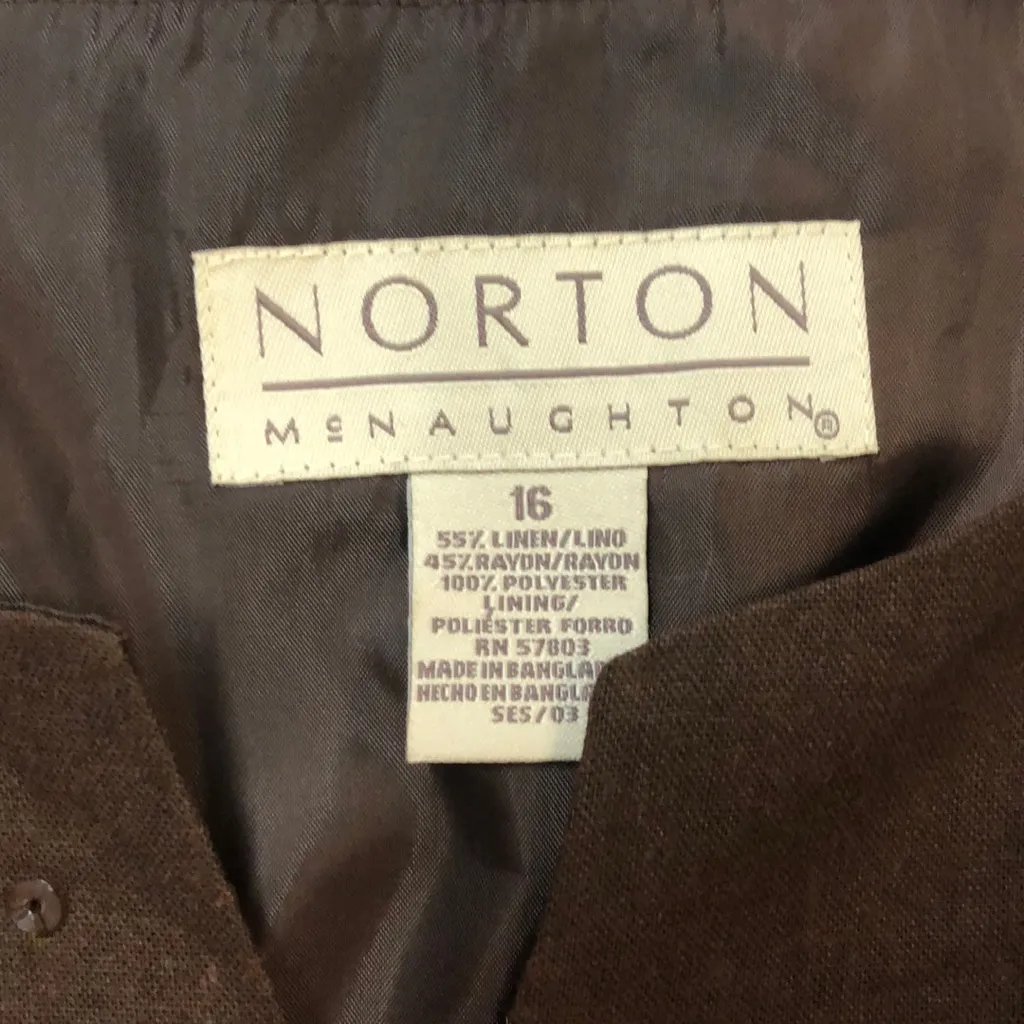 Norton McNaughton brown size 16 women’s top - Image 3