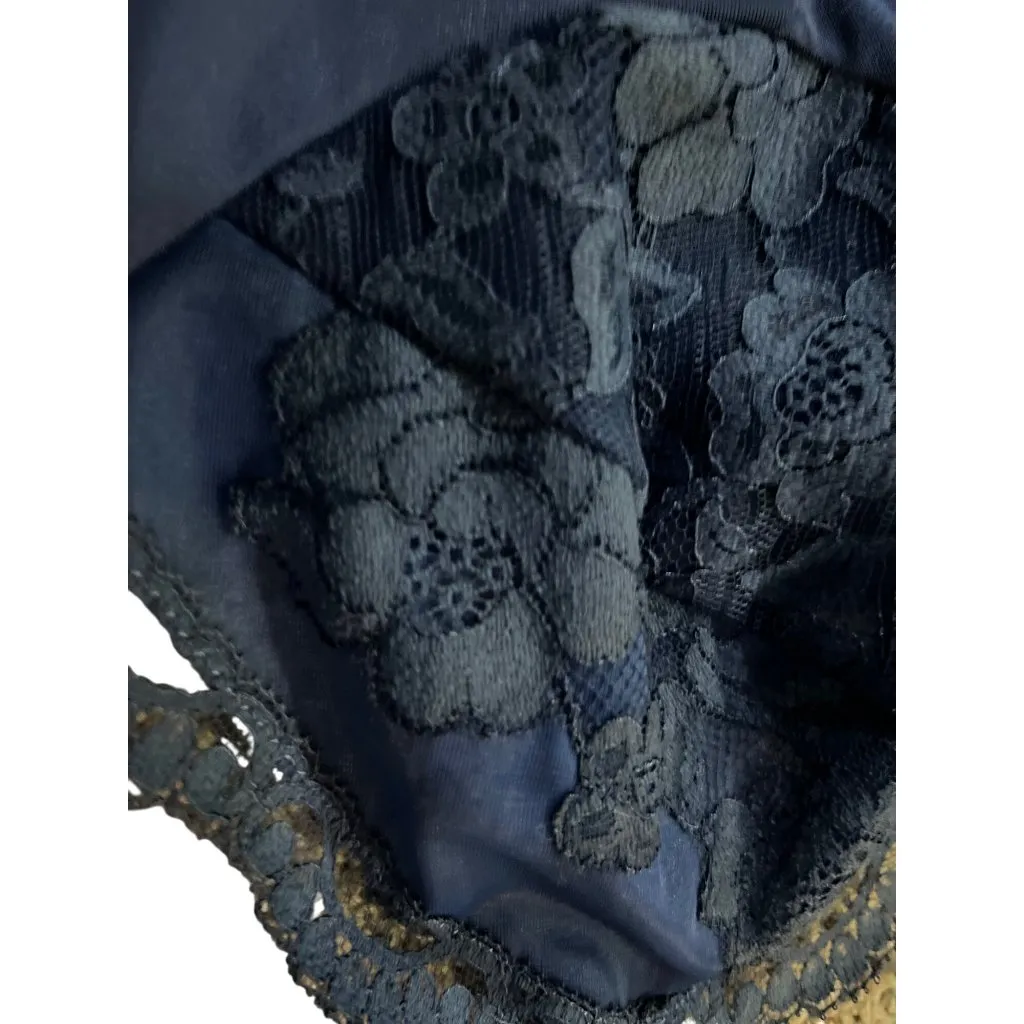 Vintage Gossard Artemis Full Slip Womens 34 Blue Lace Nylon Mini USA Used - Image 11