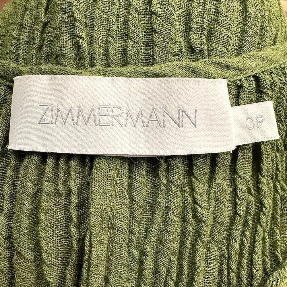 Zimmermann Women's Petite Olive Green Sleeveless Scoop Neck Jumpsuit Size 2 - Image 6