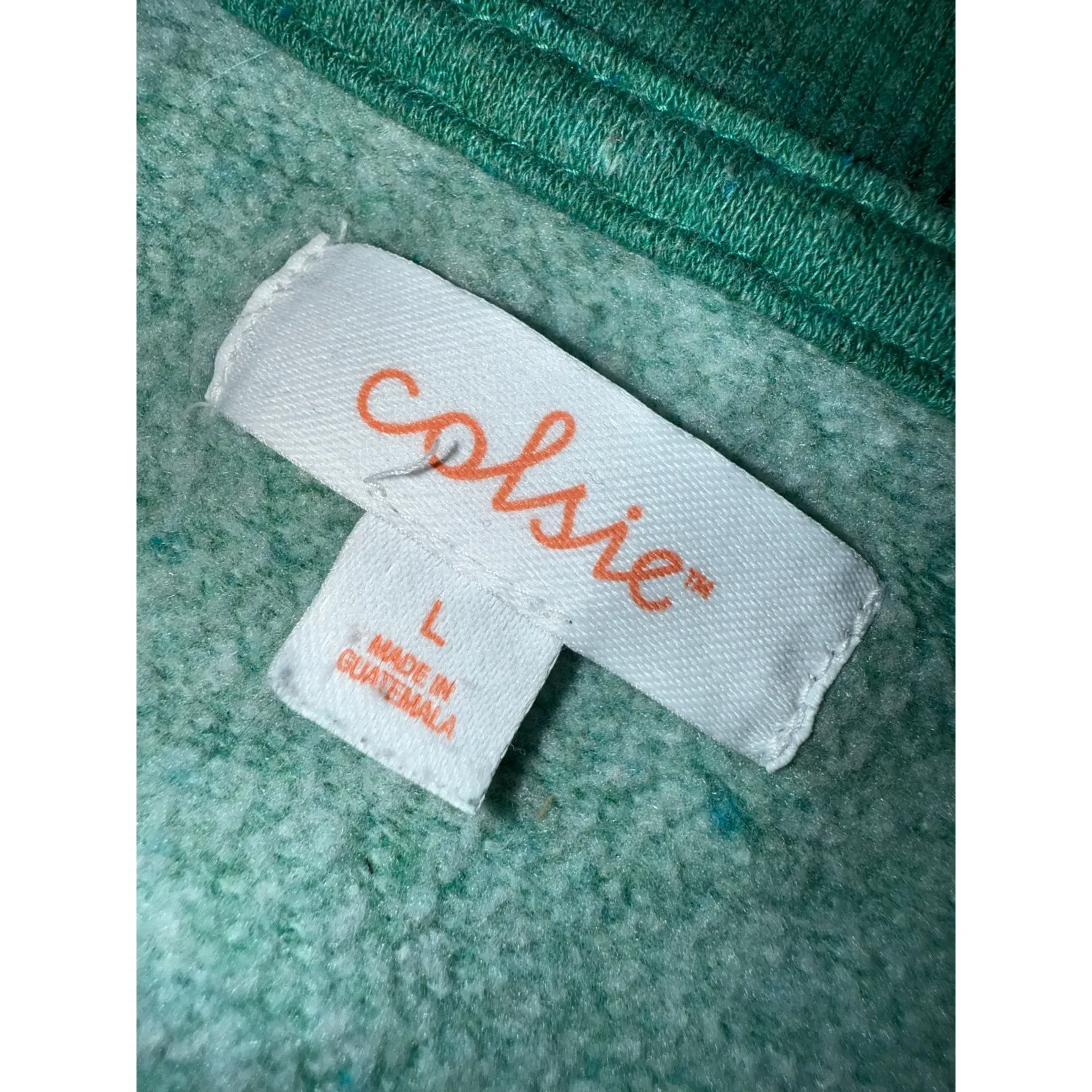 Heather Kelly Green cropped sweatshirt sz large fleece lined cozy athletic wear - Image 3