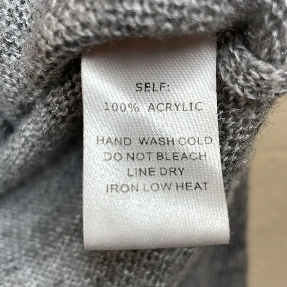 Lulus Warm Me Up Heather Grey Wrap Sweater Top size Medium - Image 9