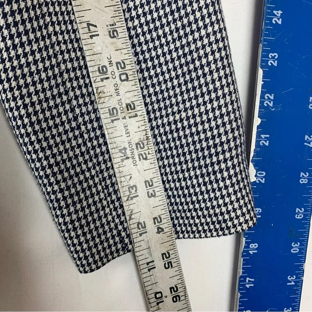 Pendleton womens 14 16 two piece suit skirt set houndstooth navy white show blaz - Image 12
