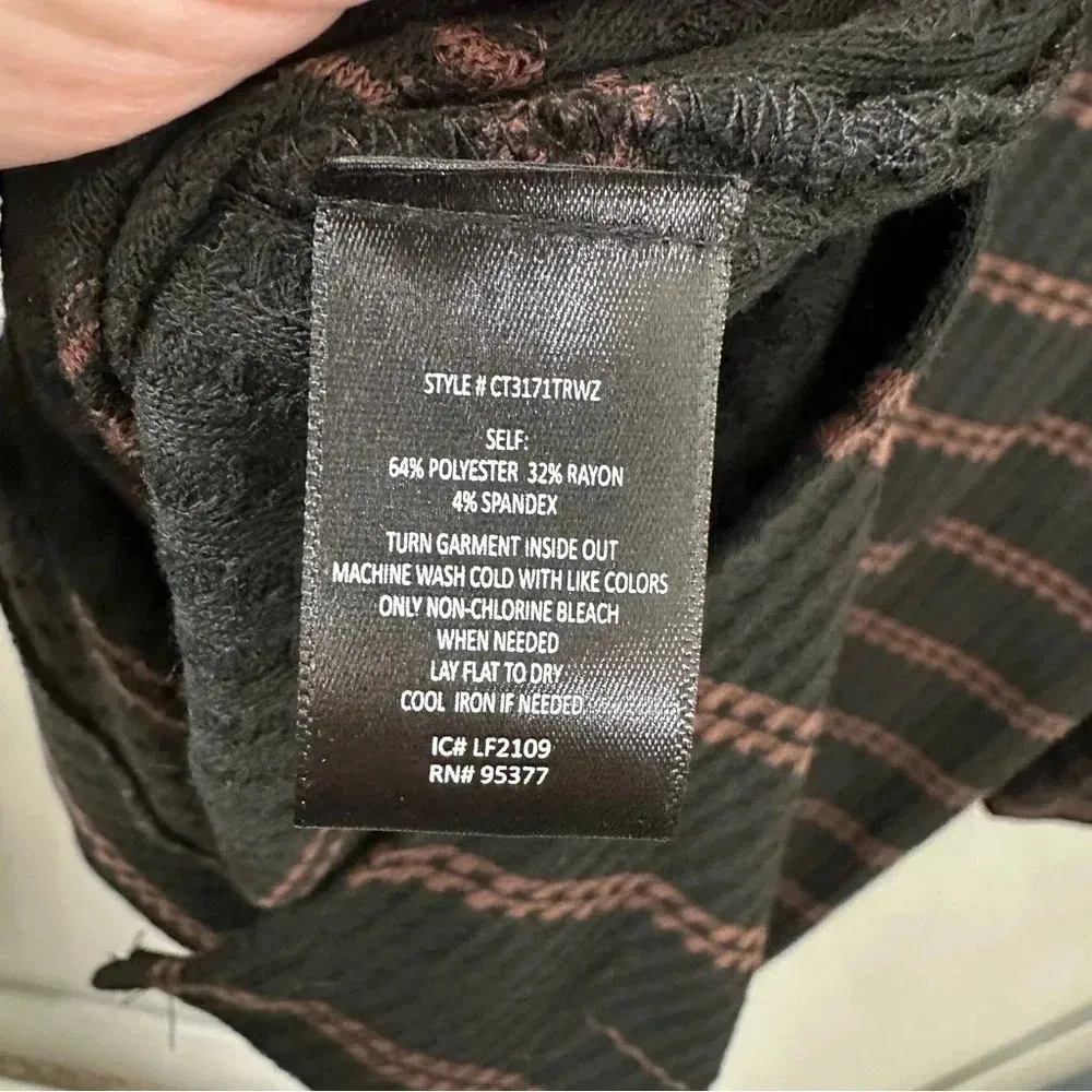 NWT Sanctuary Waffle Tunic Slow Time Striped Shirt Black Striped Size 1X - Image 7