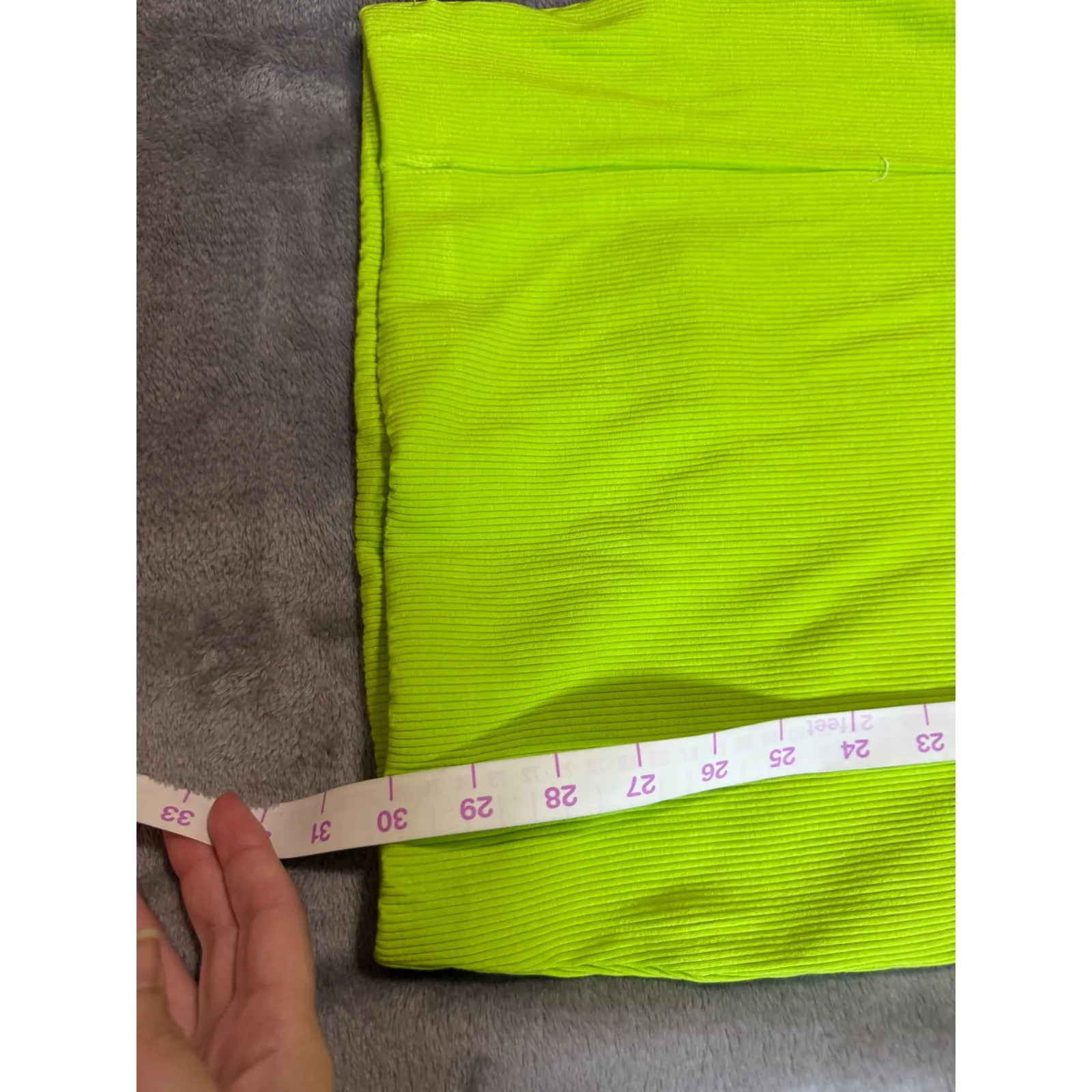 NWT Lulus Size Large Lime Green Ribbed Bodycon‎ Skirt Y2K Neon Stretch Midi - Image 8