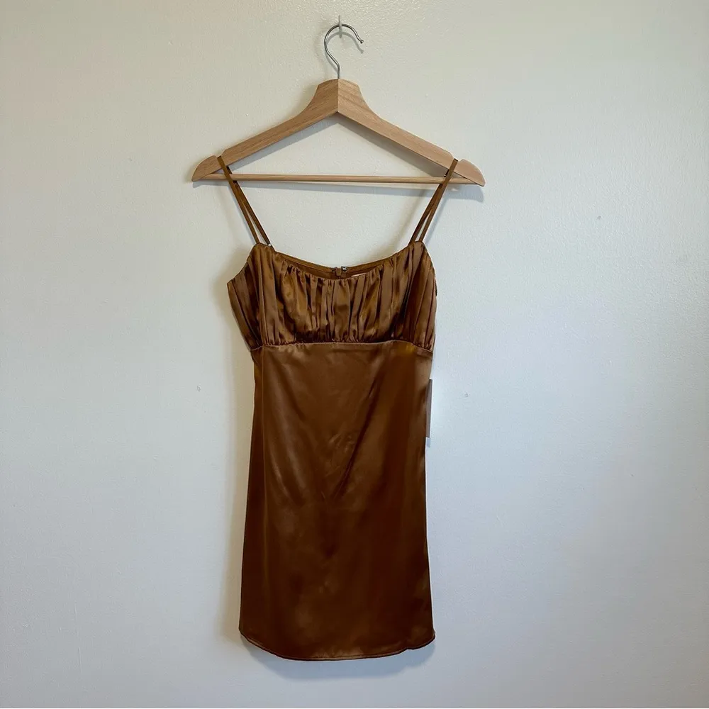 Reformation Mezcal mini dress Butterscotch size 2 100% silk! - Image 4