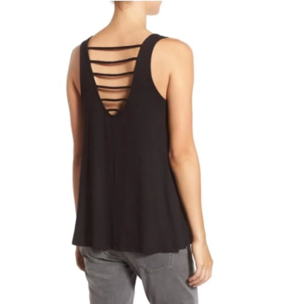 Socialite Strappy Rib Knit Tank Size Small - Image 2