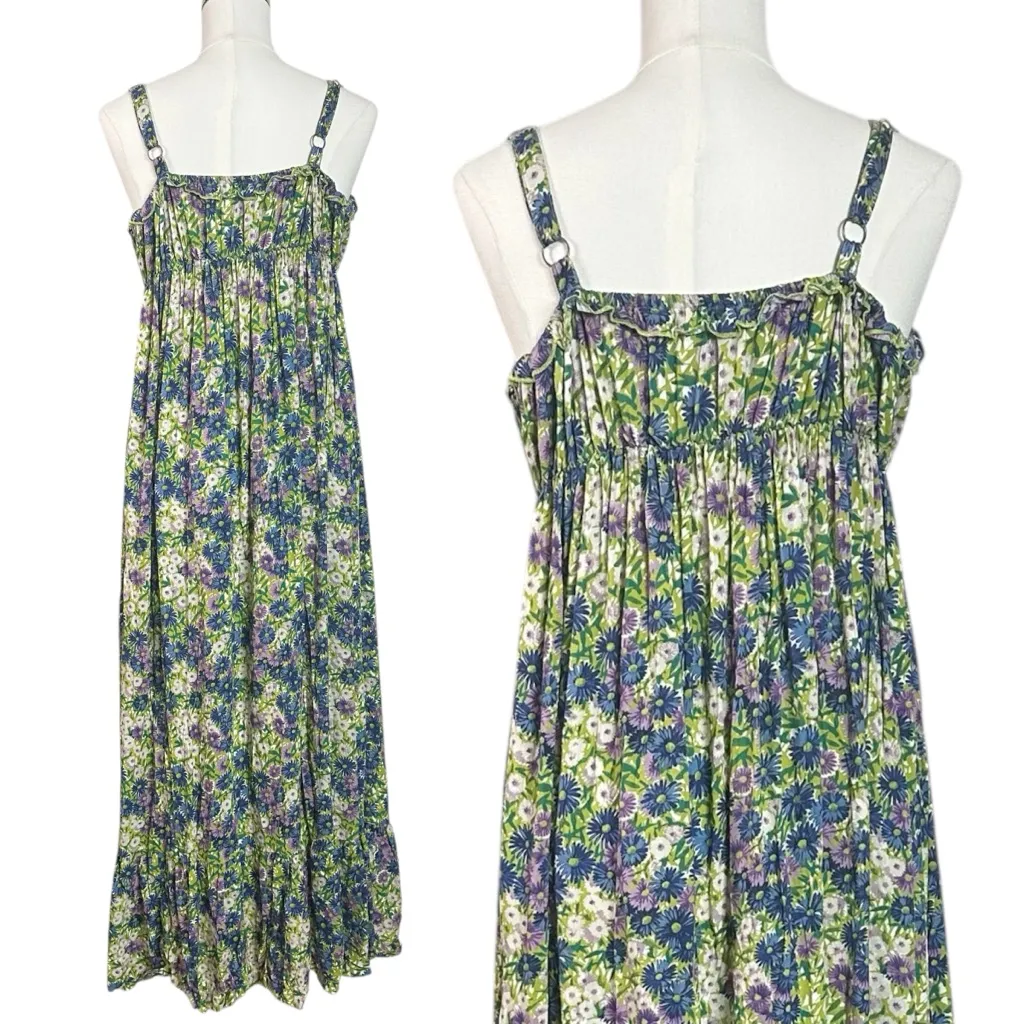 Natural Life Bohemian Retro 70s Floral Child Elizabeth Maxi Dress Sundress Small - Image 7