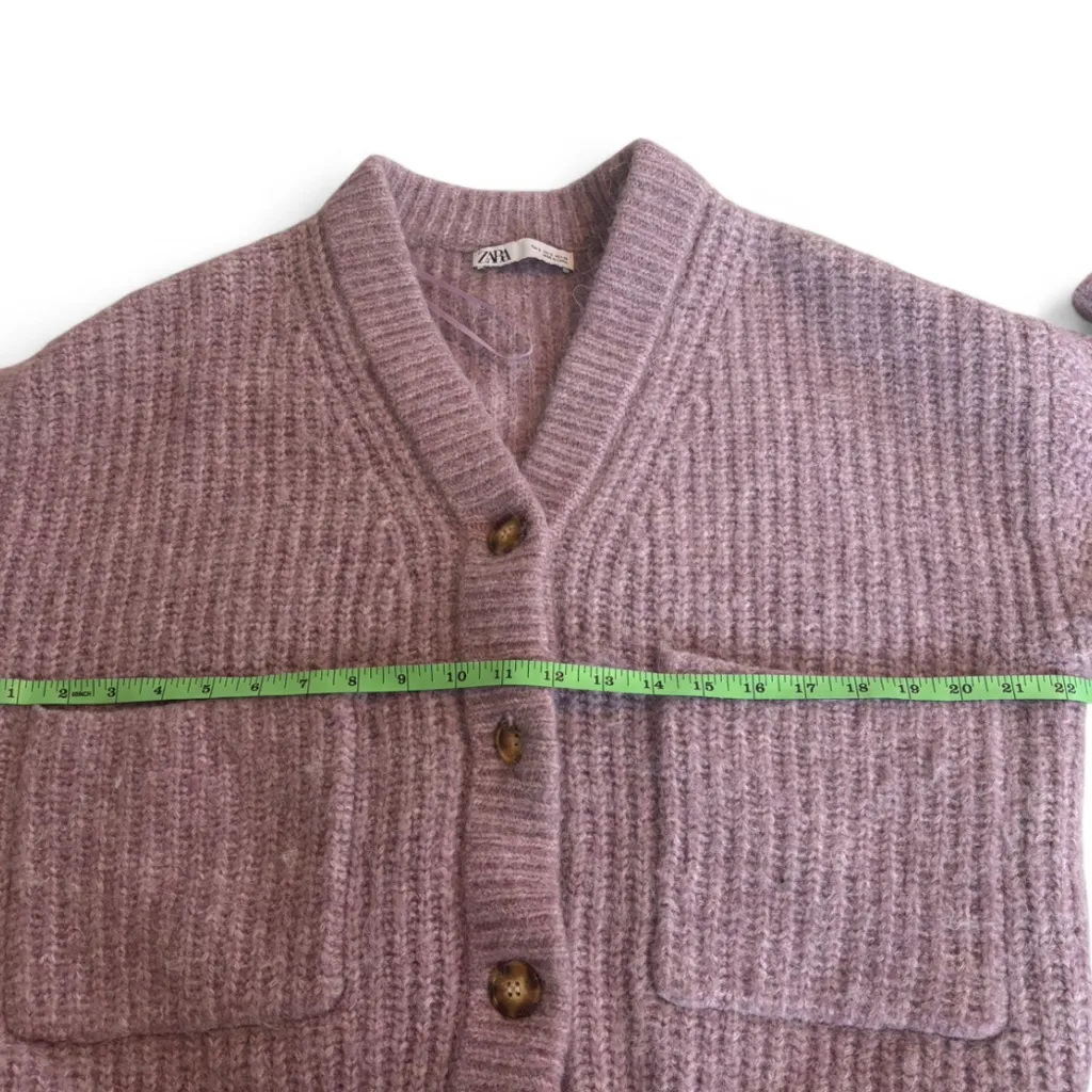 Zara lilac button front cardigan size small for women’s - Image 5