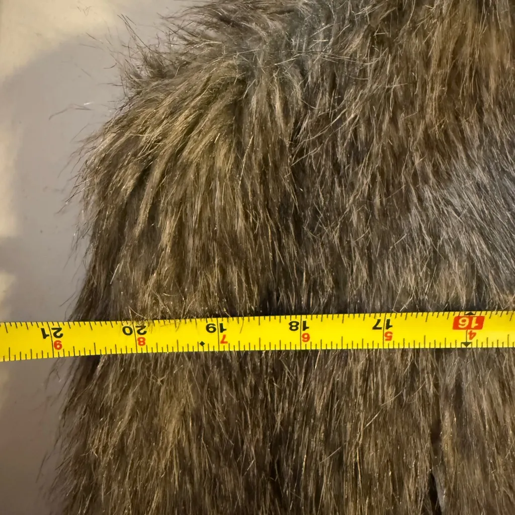 Jack Brown Faux Fur Fashion Trendy Chic Cozy Winter Luxury Vest Size Large - Image 5