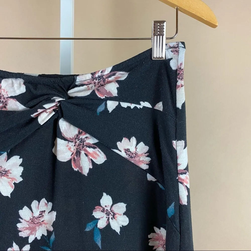 GNW Size Large Floral Soft Floral Strapless Dress Buttery Spring Wedding Black - Image 5