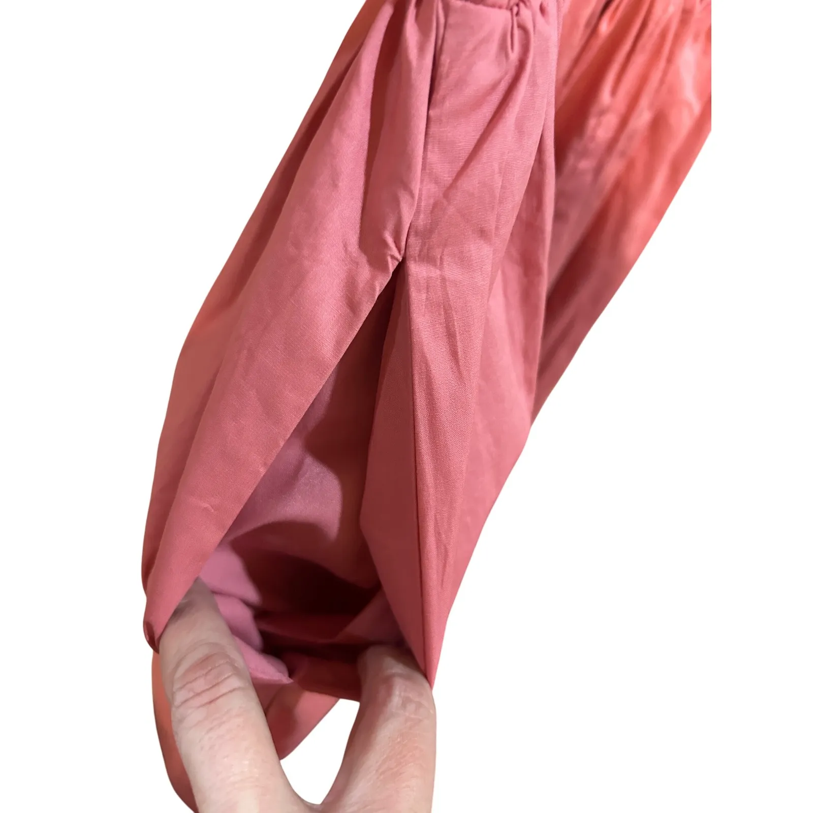 Moodie Womens Dress Size L Pink Smocked Puff Sleeve‎ Midi Casual Size L - Image 10