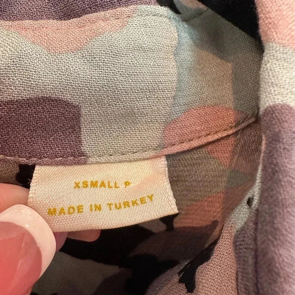 Anthropologie Maeve Rita Printed Pastel Floral Tunic Blouse Size XS - Image 12