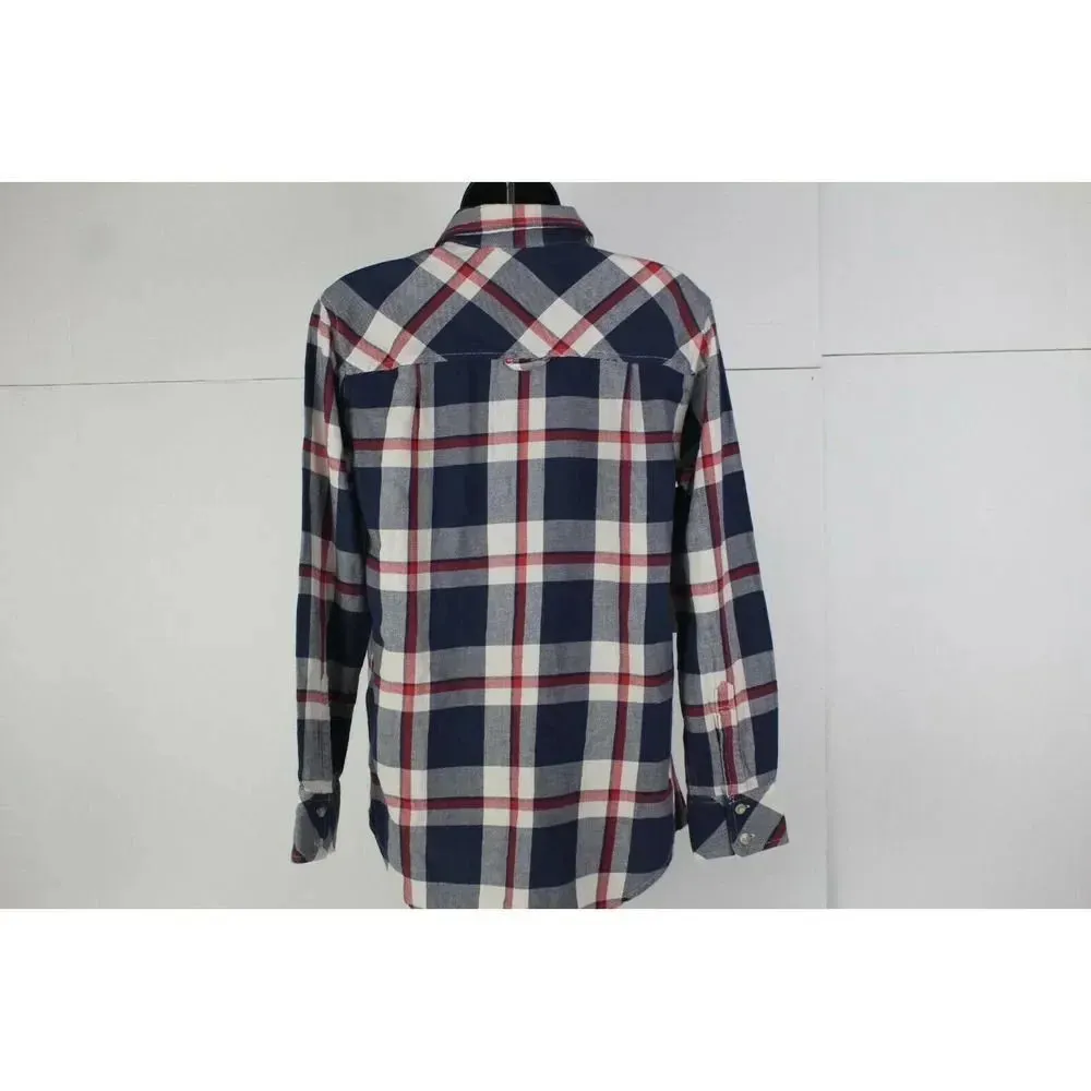 Tna Womens Red Black Cotton Long Sleeve Front Pocket Button Up Shirt Size XS - Image 5