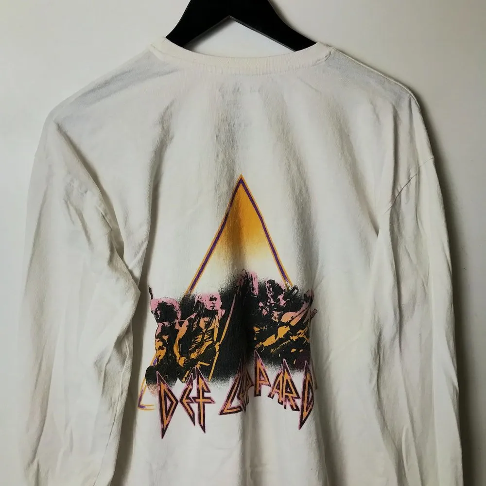 Def Leppard T Shirt Rock Band Cheetah Graphic Tee Long Sleeve Cotton Blend L - Image 16