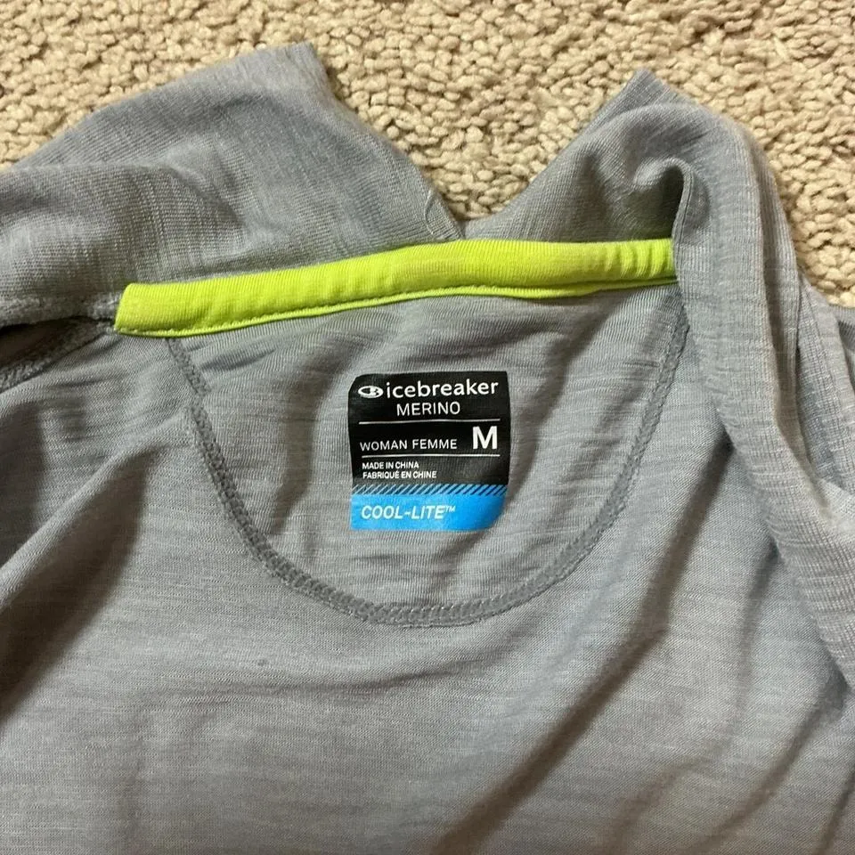 Icebreaker Merino Cool Lite Women's Cardigan Gray Size M Open Front Long Sleeve Size M - Image 4