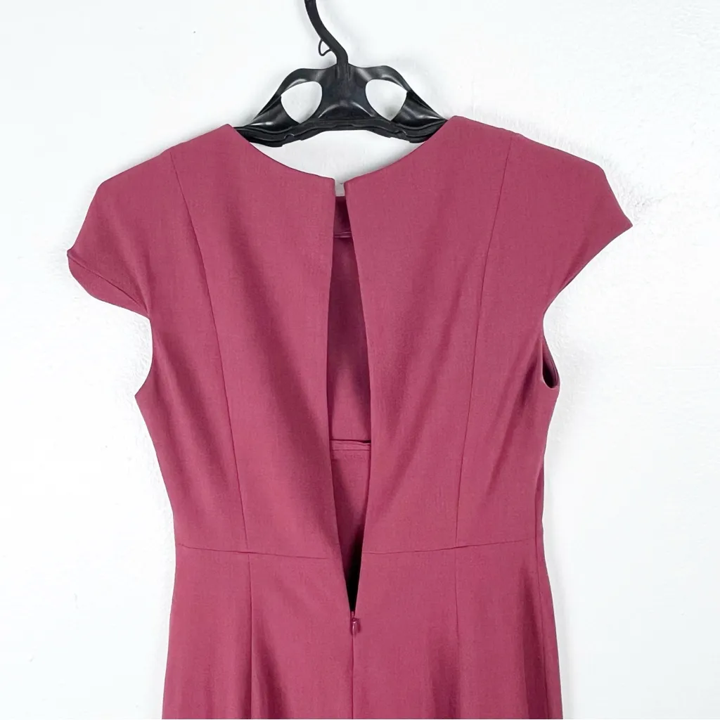 MM. LAFLEUR AshleyBrick Red Body Contouring Cap Sleeves Hidden Back Zip Dress 4 - Image 5