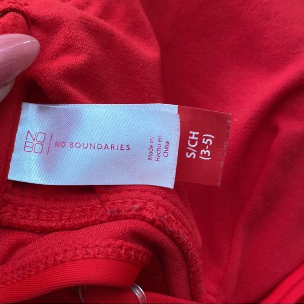 No Boundaries Cherry Red Tie Bikini Top Size Small - Image 5