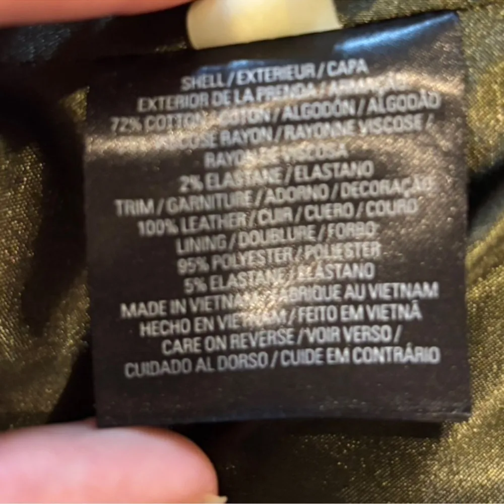 Elie Tahari Dark Green Velvet Jacket leather trim accents - Image 11