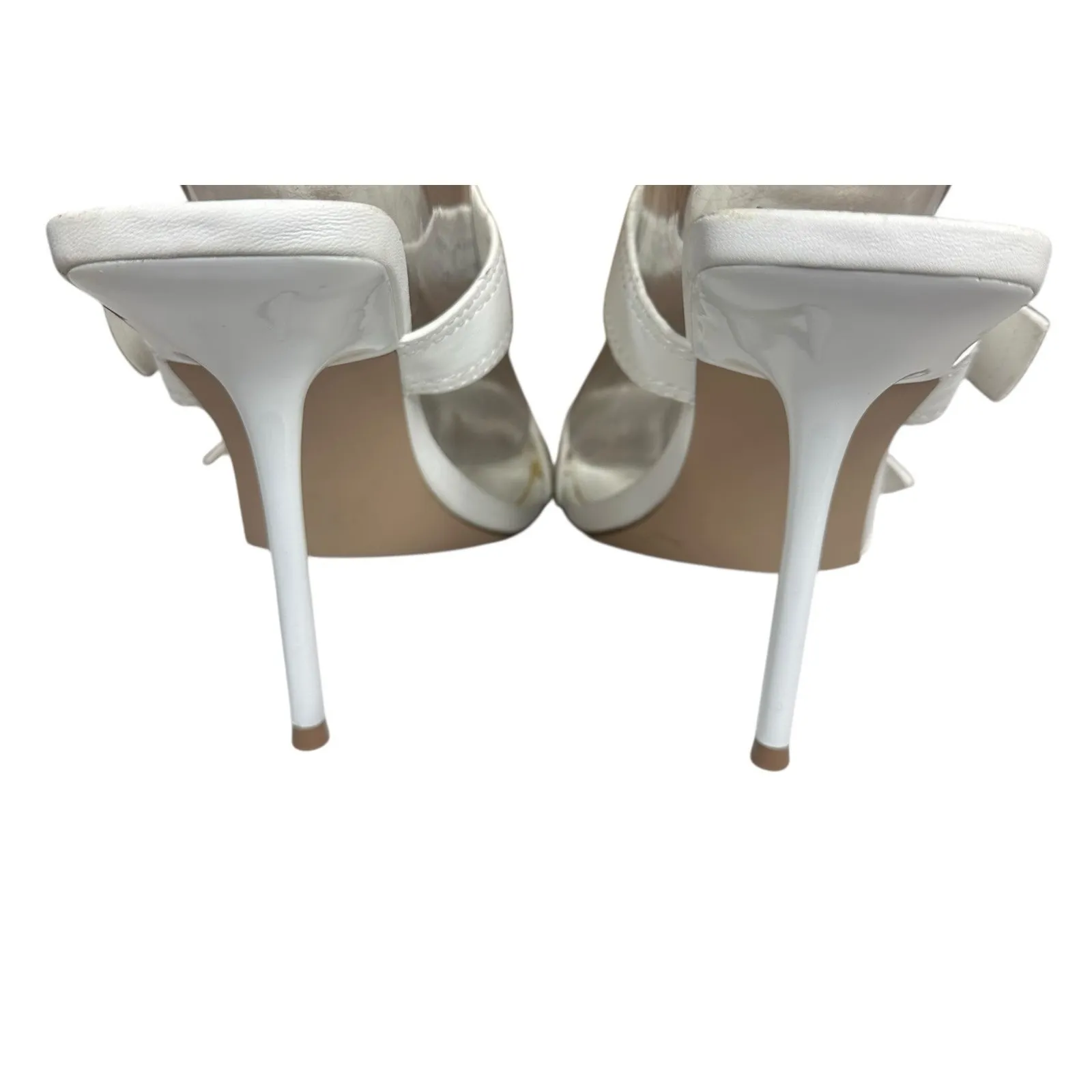 Steve Madden Joyous Y2K White Double Buckle High Heel Stiletto Sandals Size 7.5 - Image 10