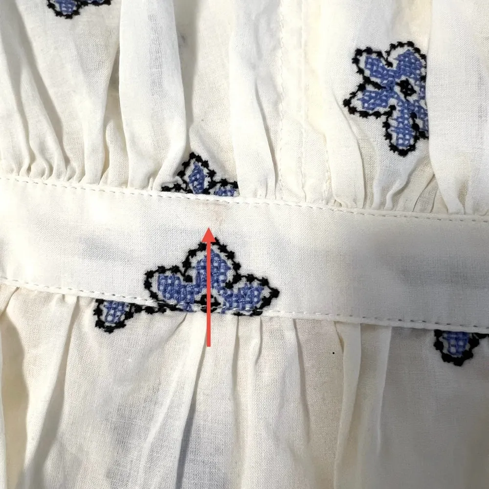 NEW Ciao Lucia Bellissa Top Embroidered Sz S Blue - Image 8