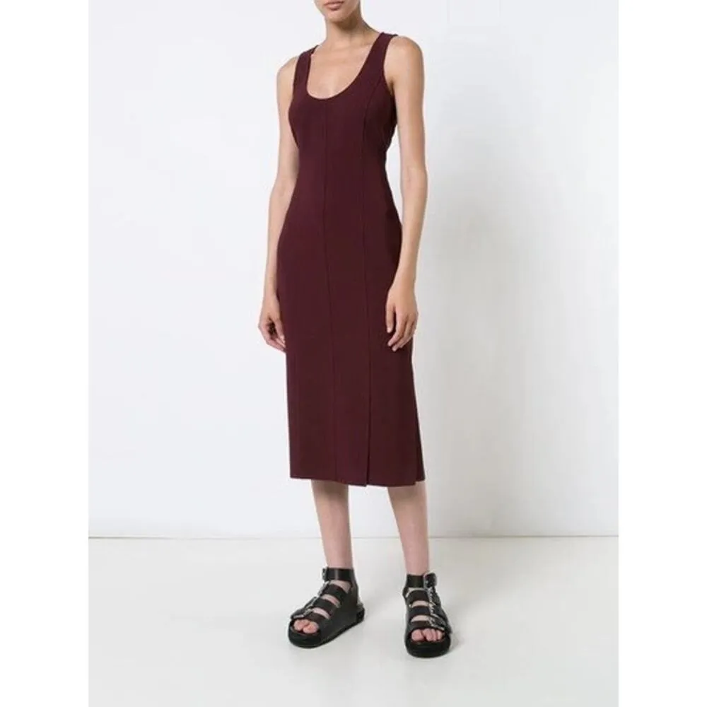 NEW Elizabeth and James Mireille Scoop Neck Sleeveless Ponte Burg Midi Dress 4 - Image 2
