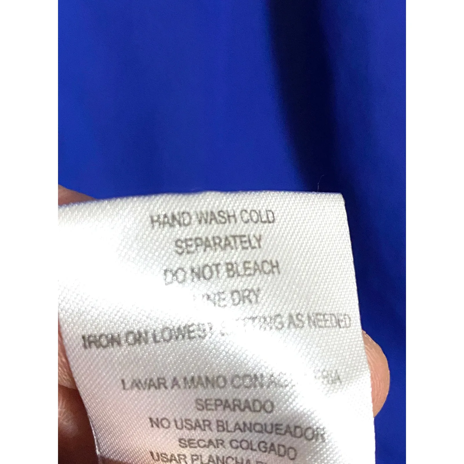 MNK Blue V Neck Pullover Top Blouse Womens M Gold Hardware Dressy Career Office Size M - Image 8