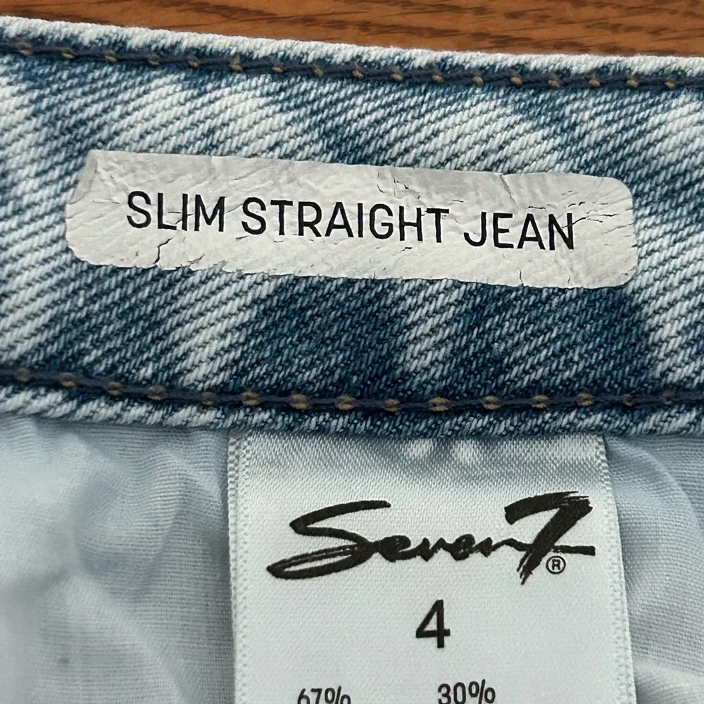 Seven7 Slim Straight Leg Jeans Blue Size 4 - Image 4