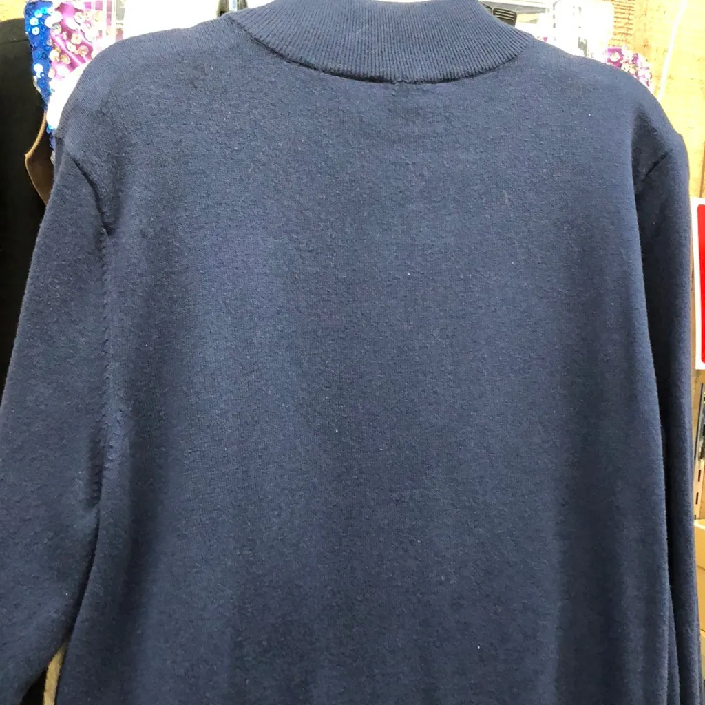 Navy blue and white sweater with silver studs Size M - Image 4