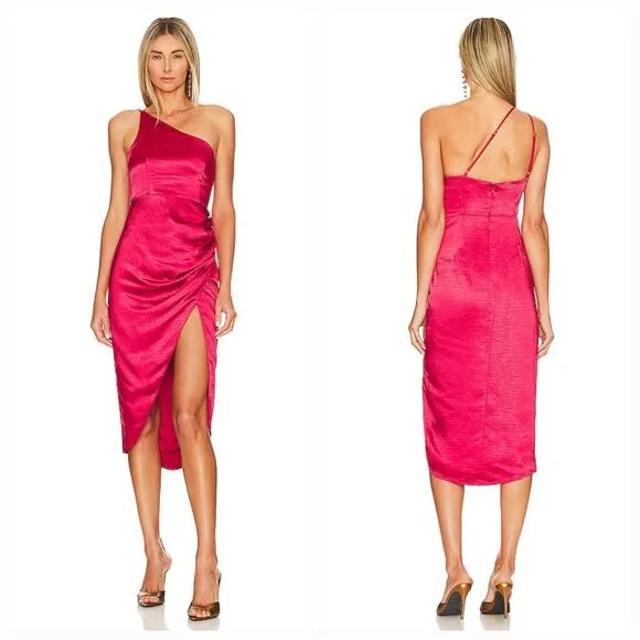 Lovers and Friends Renata Midi Dress in Cherry Red Small - Image 2