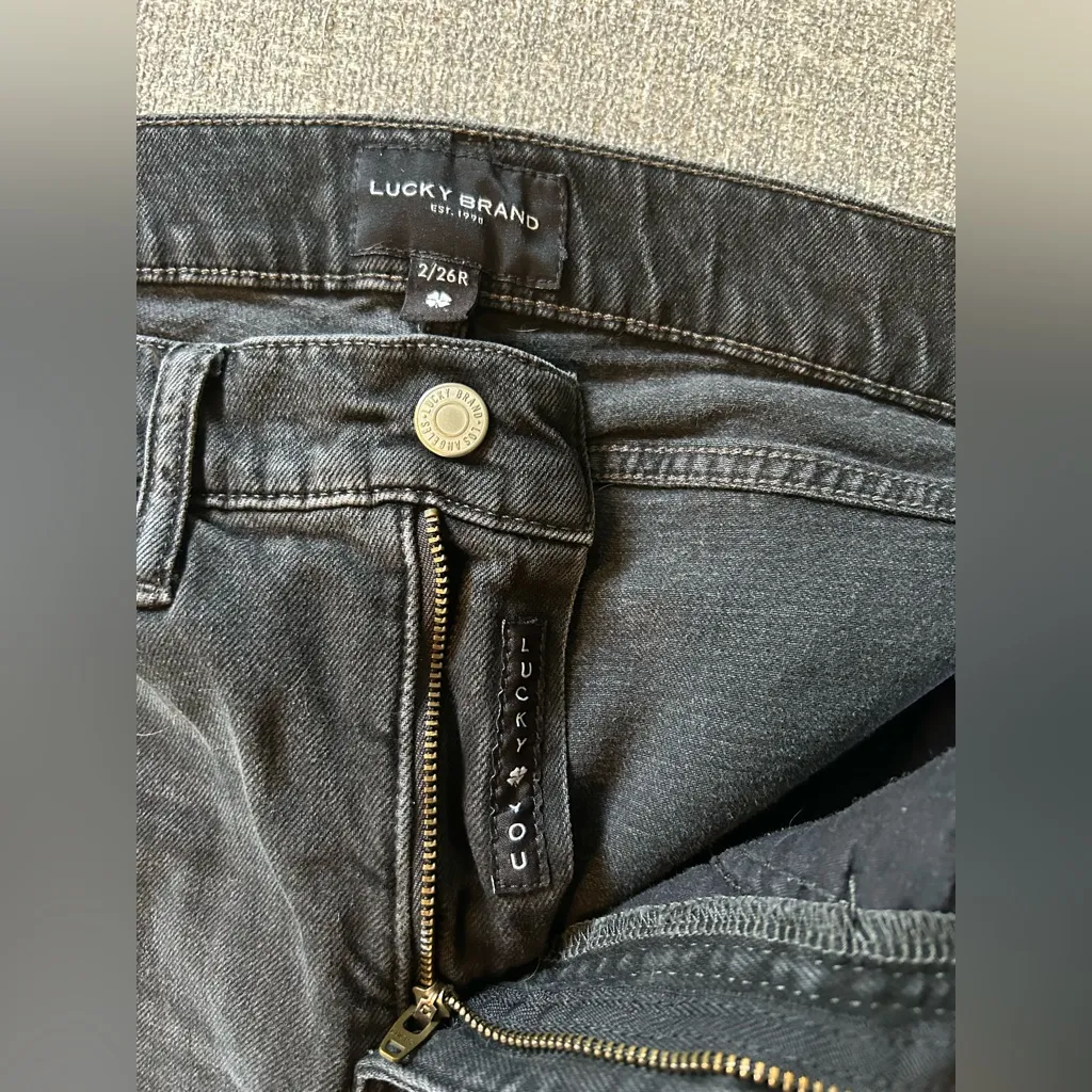 Lucky Brand Zoe High Rise Straight Leg Jeans Black size 26(2) - Image 3