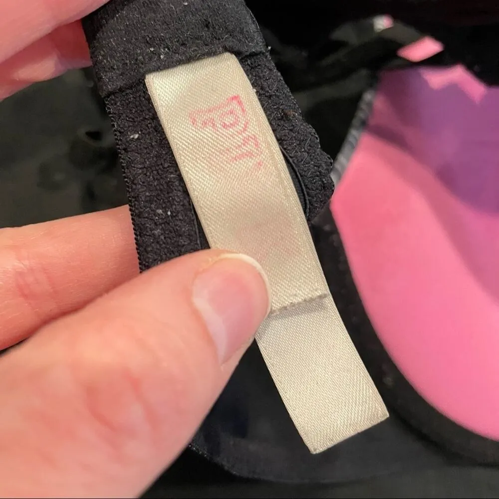 Victoria Secret Pink Black & White Heathered Push Up Bra Womens 34C Underwire - Image 4