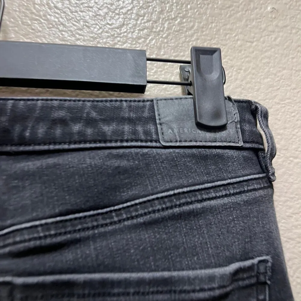 American Eagle The Dream Jean Super Hi-Rise Jegging Black Stretch Dark Wash Sz 8 - Image 5