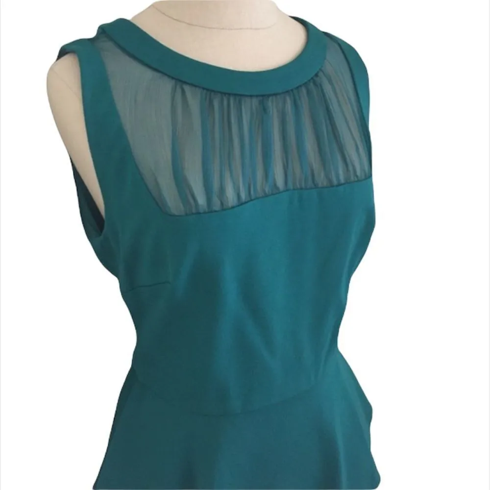 ✨ Bebe Teal Sleeveless Crinkle Peplum Top✨ - Image 5