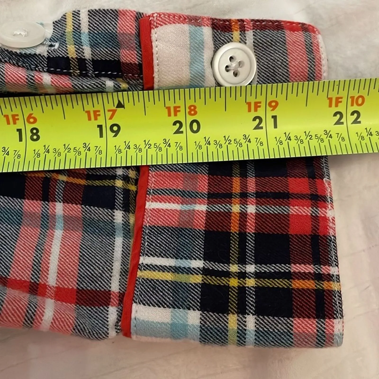 Boden Red Plaid Flannel Sleepwear Nightshirt Pajamas Nightgown Womens Size Small - Image 6