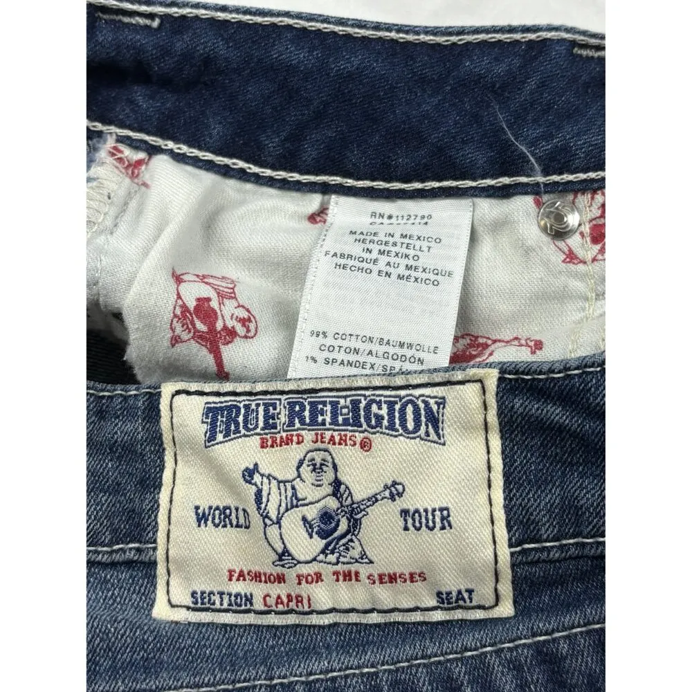 True Religion Women's Basic Rolled Capri Jeans Size 25 - Image 4