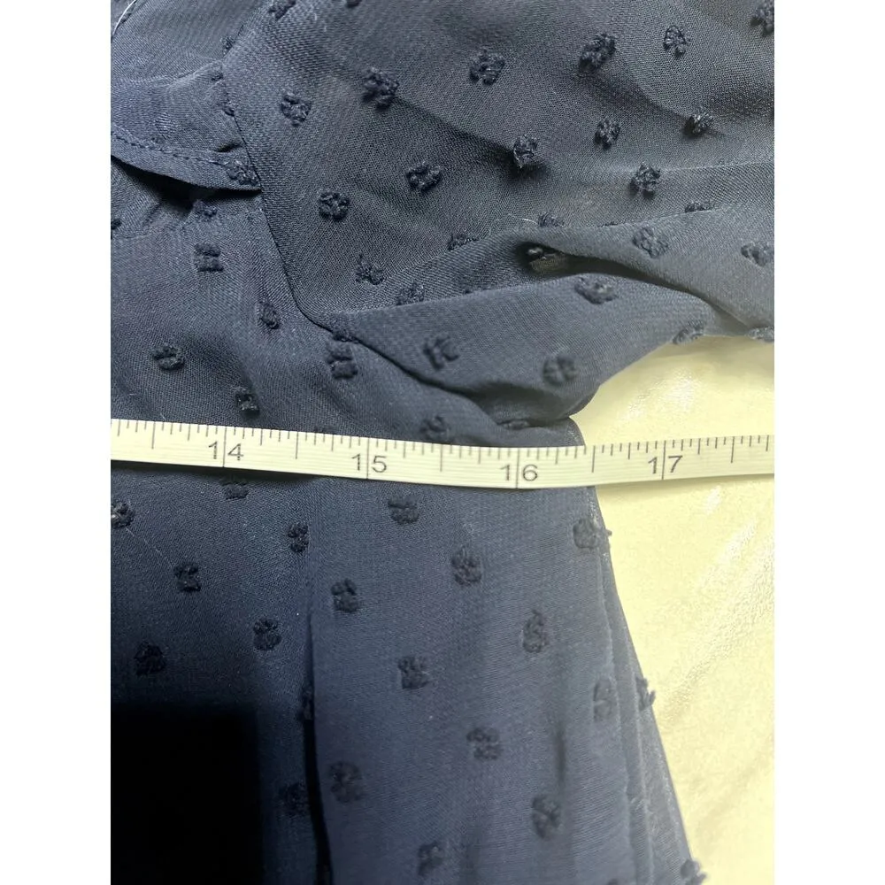 Crystal Doll Clip Dot Mini Dress with Ruffles and Long Sleeves Sheer Polka Dot - Image 8