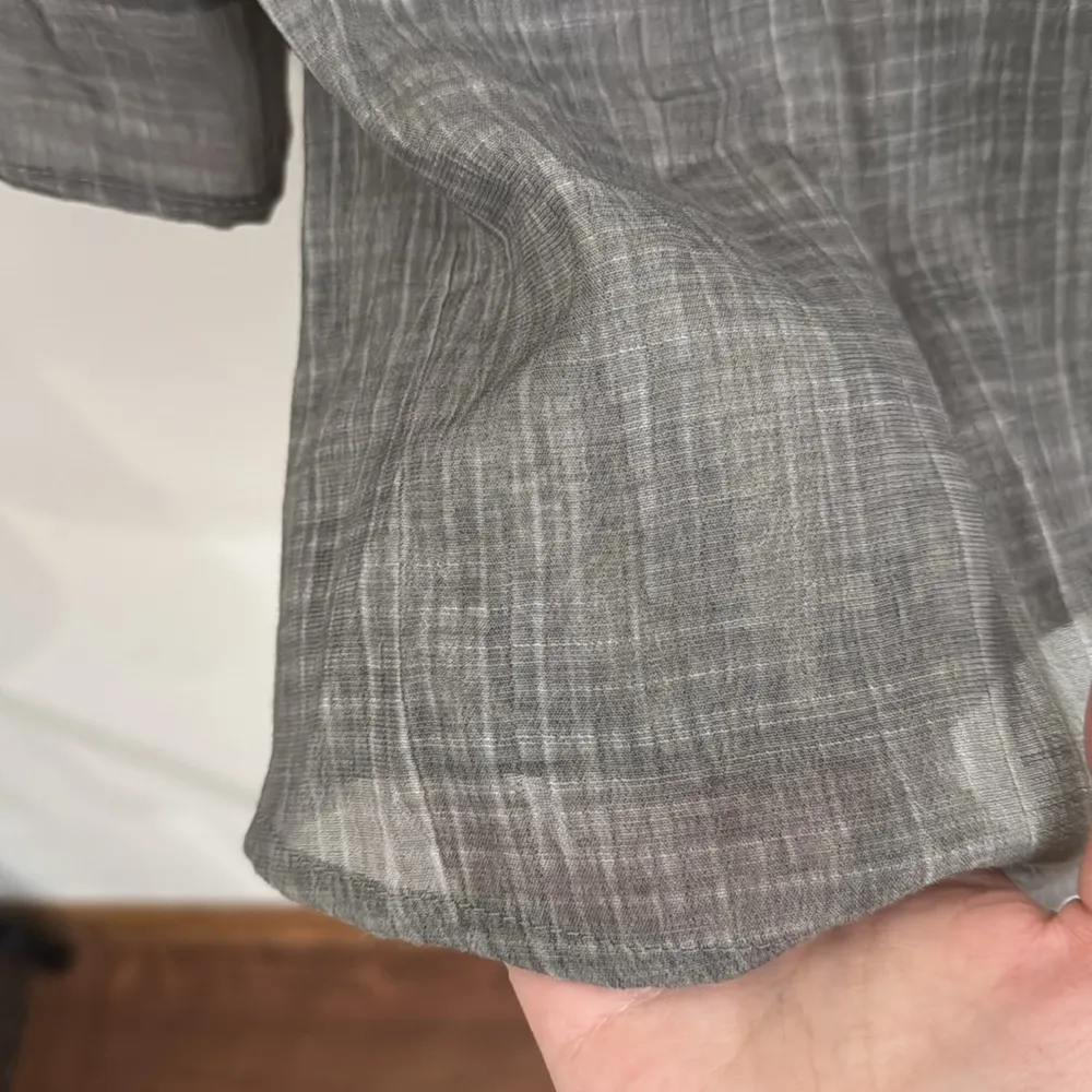 CalStyle Gray Brown White Crochet Trim Style boho popover tunic Size S - Image 7